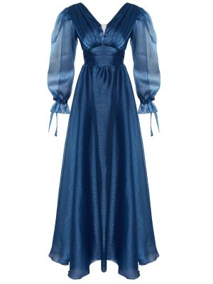 Вечерна рокля от тюл Trendyol синьо