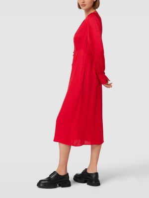 Sukienka midi żakardowa Karl Lagerfeld czerwona