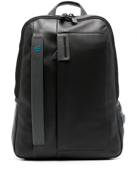 Leder rucksack Piquadro schwarz