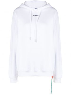 Bluza z kapturem bawełniana Off-white biała
