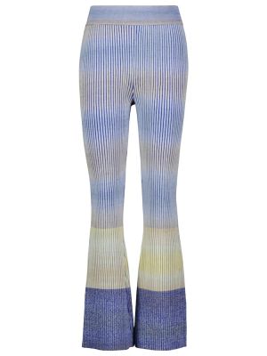 Памучни прав панталон на райета Simkhai синьо