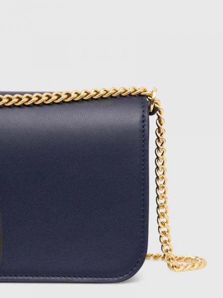 Кожаная сумка через плечо Lauren Ralph Lauren синяя