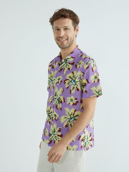 Camisa de flores manga corta Paul Smith violeta