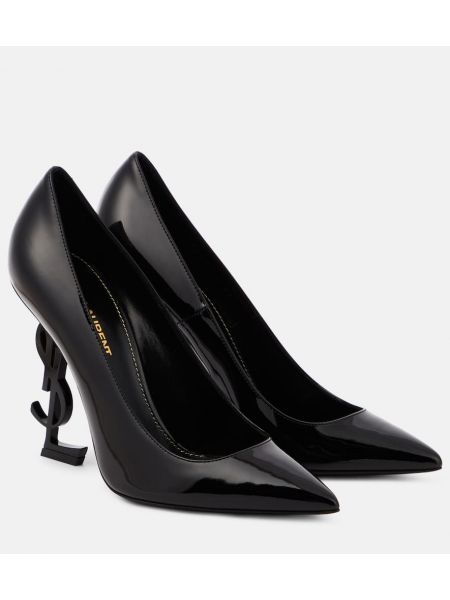 Patent læder læder pumps Saint Laurent sort