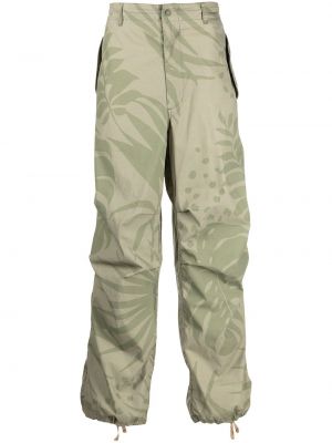 Ravne hlače s potiskom Engineered Garments zelena