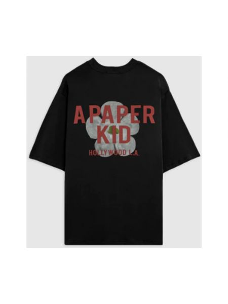 Camiseta de flores con estampado A Paper Kid negro