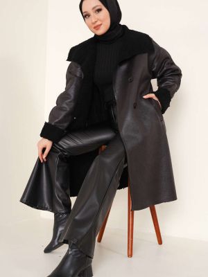 Δερμάτινο παλτό Bigdart μαύρο