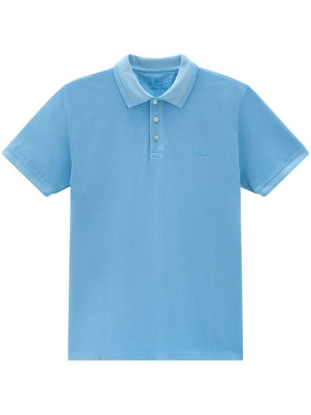 Памучна поло тениска Woolrich синьо