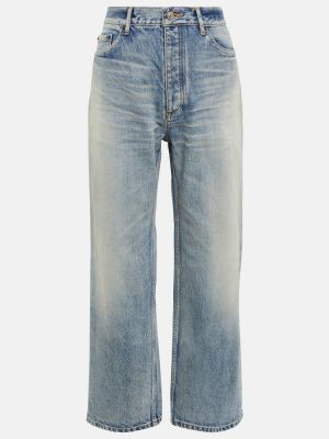 Straight leg jeans a vita alta baggy Balenciaga blu