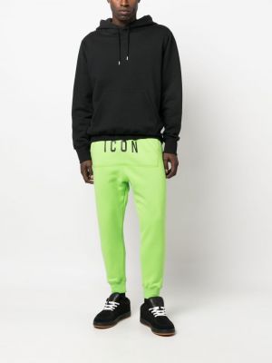 Pantalon de joggings en coton à imprimé Dsquared2 vert