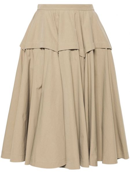 Plisované midi sukně Bottega Veneta béžové