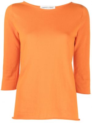 Памучен пуловер Lamberto Losani оранжево