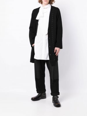 Spitzen schnür strickjacke Yohji Yamamoto schwarz