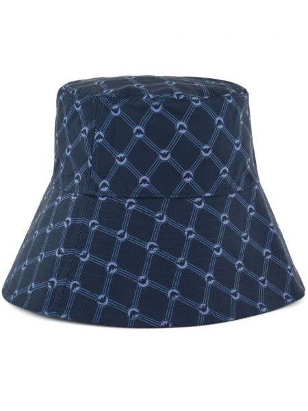 Raštuotas kibiro skrybėlę Emporio Armani mėlyna