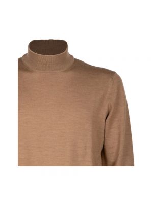 Jersey cuello alto de lana de tela jersey Gran Sasso marrón
