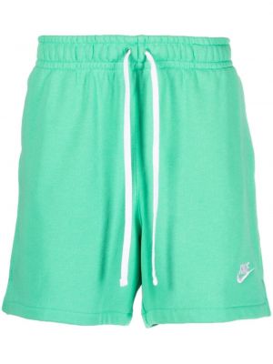 Pantaloni scurți cu broderie din bumbac Nike verde