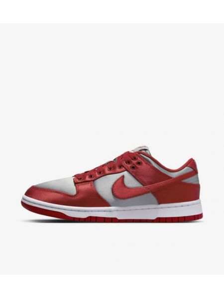 Атласні кросівки Nike Dunk червоні