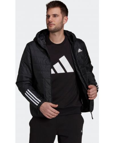 Ριγέ πουπουλένιο μπουφάν Adidas μαύρο