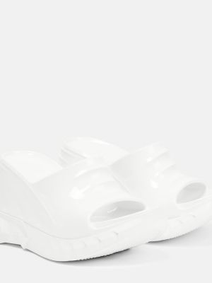 Sandály na klínovém podpatku Givenchy bílé