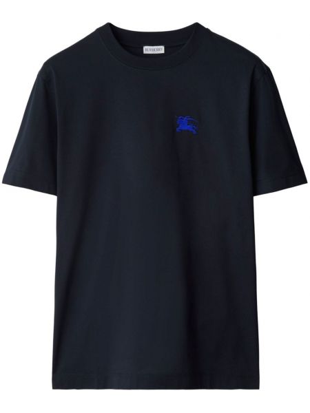 Bavlnené tričko s výšivkou Burberry modrá