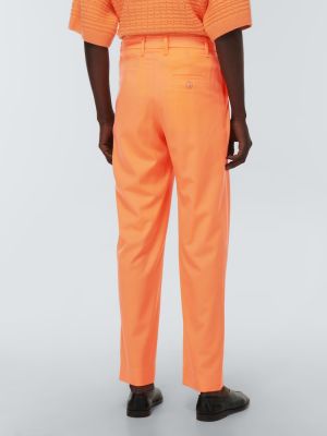 Relaxed fit volnene hlače z visokim pasom King & Tuckfield oranžna