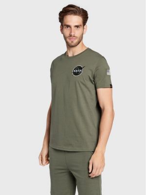 Marškinėliai Alpha Industries žalia