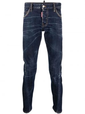 Skinny fit-jeans Dsquared2 blå