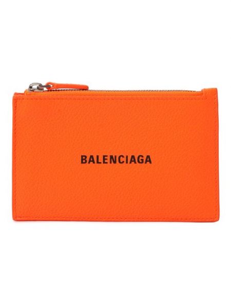 Кожаный кошелек Balenciaga оранжевый