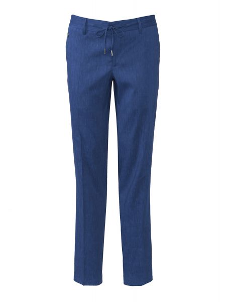 Льняные шерстяные брюки Bertolo синие