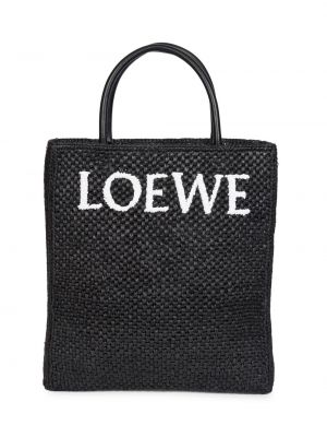 Кожаная большая сумка Loewe черная