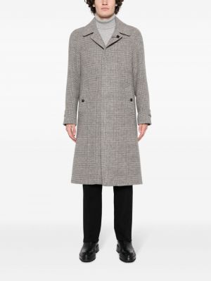 Kostkovaný kabát Lardini šedý