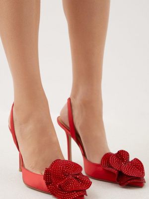 Туфли в цветочек на шпильке с принтом Karen Millen красные