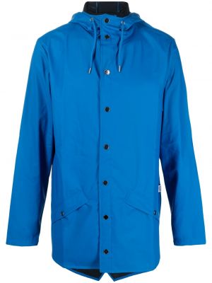 Nepremokavý kabát s kapucňou Rains modrá
