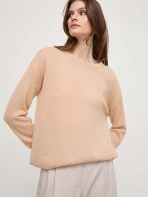 Sweter wełniany Patrizia Pepe beżowy