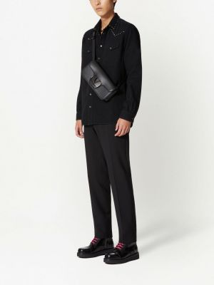 Džinsiniai marškiniai su spygliais Valentino Garavani juoda