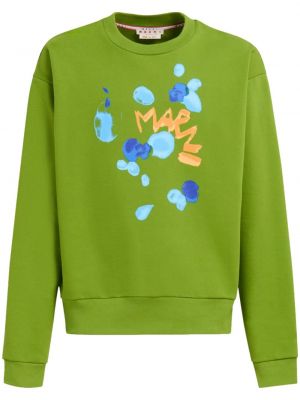 Sweatshirt aus baumwoll mit print Marni grün