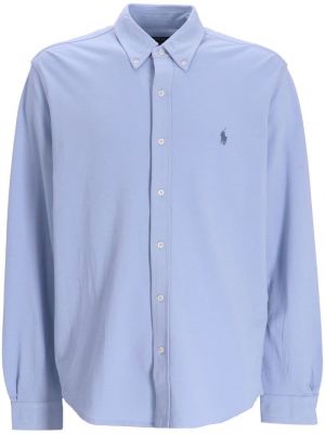 Medvilninė medvilninė medvilninė marškiniai Polo Ralph Lauren mėlyna