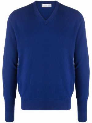 Jersey de cachemir con escote v de tela jersey Ballantyne azul