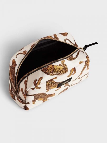 Kozmetična torbica z leopardjim vzorcem Wouf bež