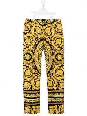 Trykt stretch jeans for jenter Versace Kids svart