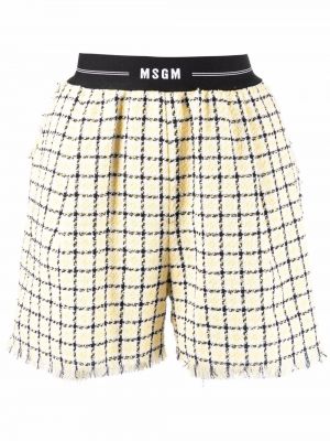 Shorts med mönster i rutigt Msgm gul