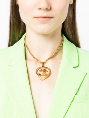 Přívěsek se srdcovým vzorem Chanel Pre-owned zlatý