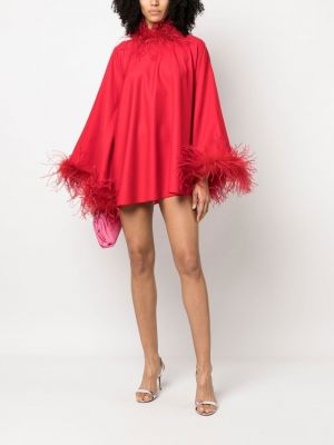 Maksi suknelė su plunksnomis ilgomis rankovėmis Styland raudona