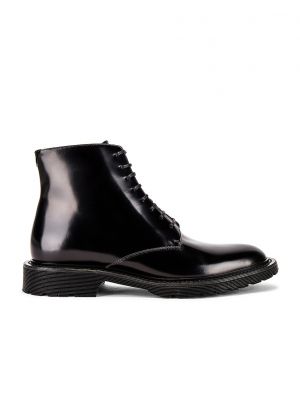 Кружевные ботинки на шнуровке Saint Laurent черные