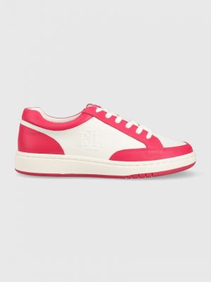 Sneakersy skórzane Lauren Ralph Lauren różowe