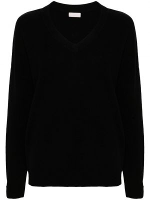 Вълнен пуловер с v-образно деколте Liu Jo черно