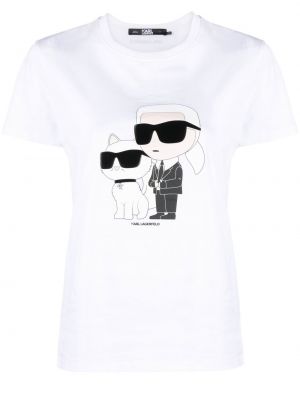 T-shirt avec manches courtes Karl Lagerfeld blanc