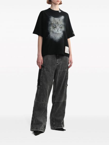 T-shirt aus baumwoll mit print Maison Mihara Yasuhiro schwarz