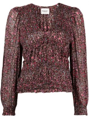 V-hals blomstret top Marant Etoile brun