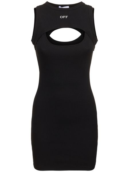 Βαμβακερή φόρεμα Off-white μαύρο